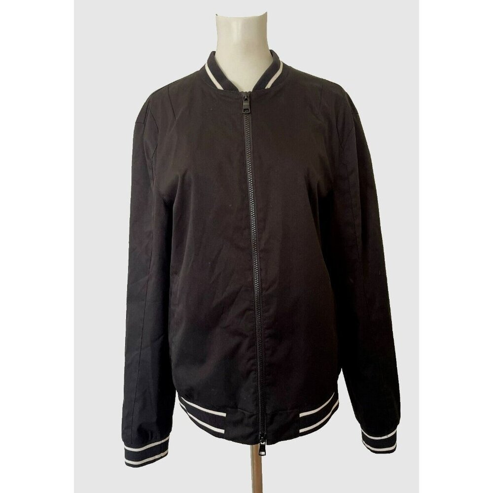 A|X Armani Exchange Men's Long Sleeve Blouson Jacket Full Zip, Black Size M